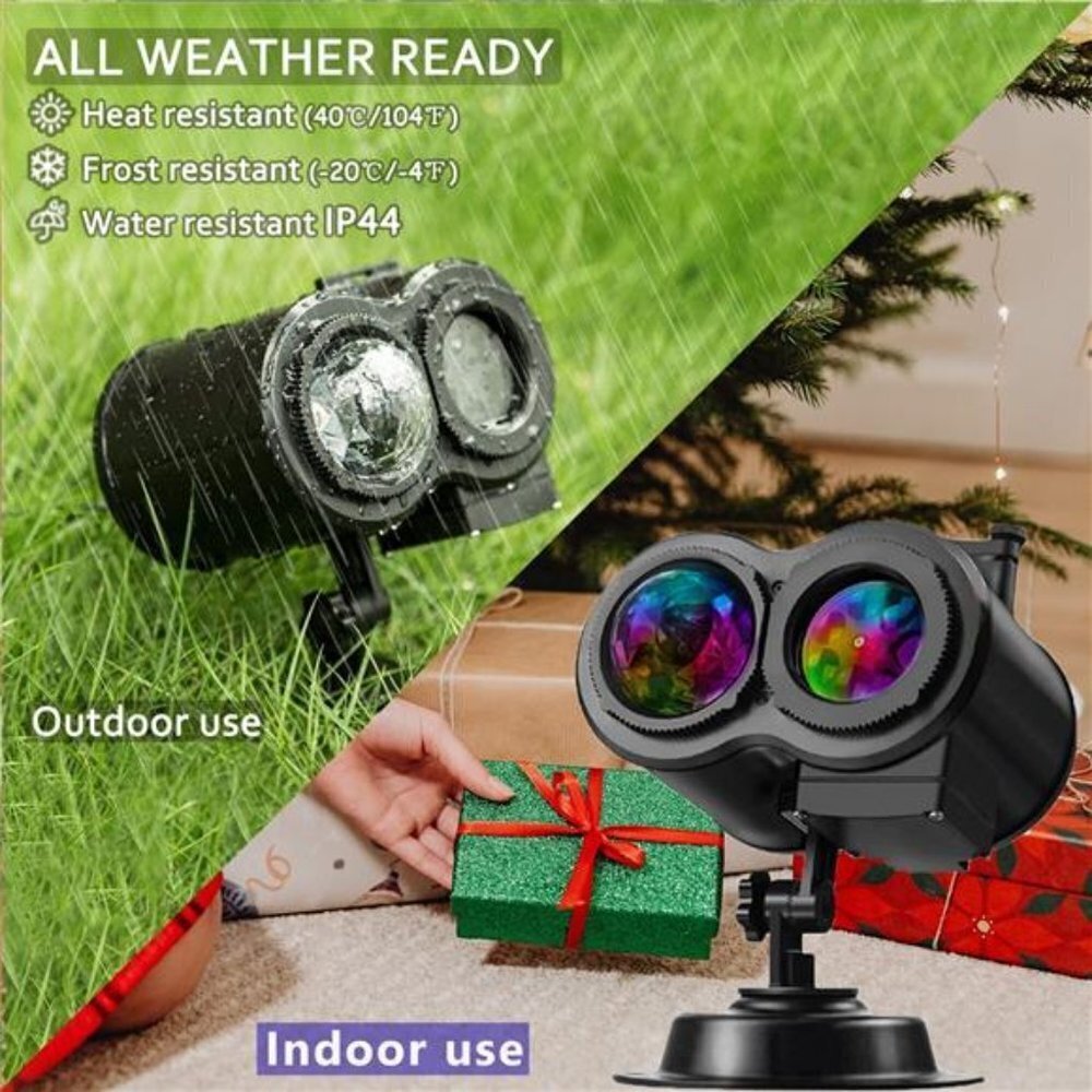 Christmas Projector Lights, 2-in-1 Ocean Wave LED Waterproof Light
